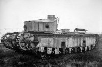 Опытный пехотный танк с подвеской сблокированной тросом. 1921 год
