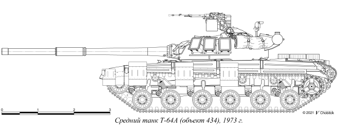 Т-64А образца середины 1973 г.