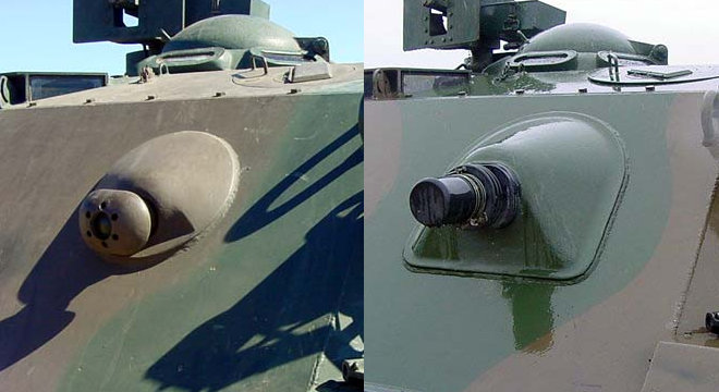 Type 60 APC. Варианты бронировки амбразуры курсового пулемёта