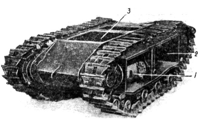 Танкетка-торпеда (вид спереди и сбоку)