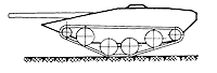 Рис. 9. Схема подъема корпуса танка «S» на средних катках