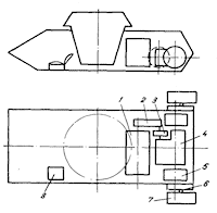 Рис. 23. Схема компоновки танка с поперечным расположением двигателя